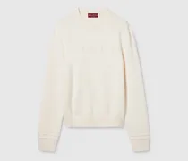 Pullover aus Baumwoll- Und Wollstrick Mit Intarsie, Größe