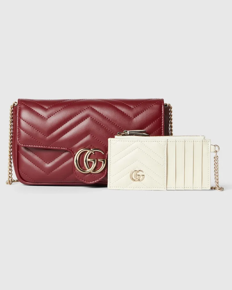 Gucci Kleine GG Marmont Schultertasche Rot