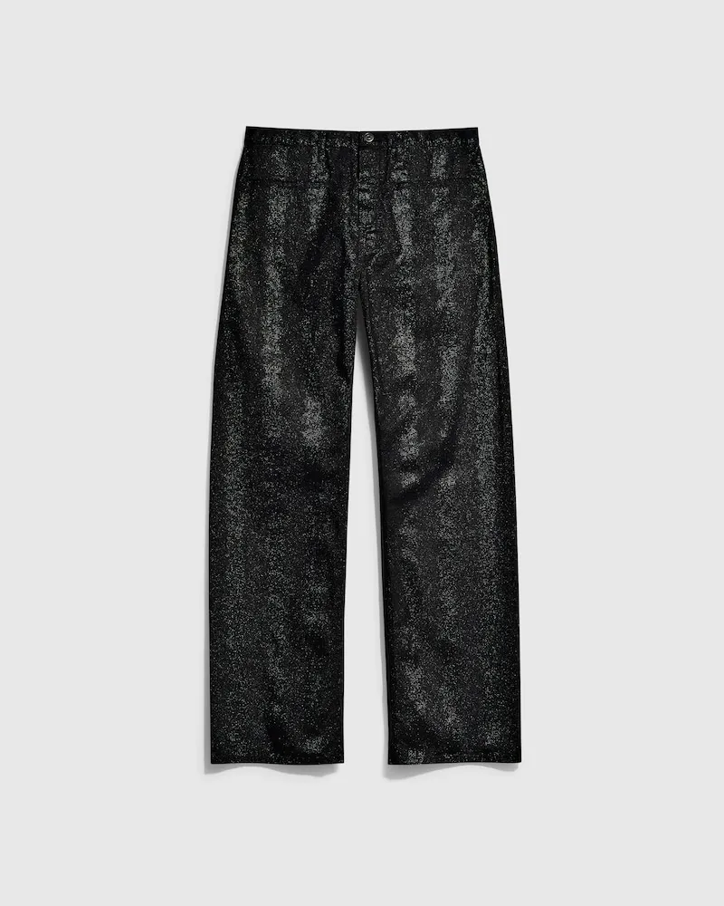 Gucci Hose aus Baumwolldenim Mit Print, Größe Schwarz