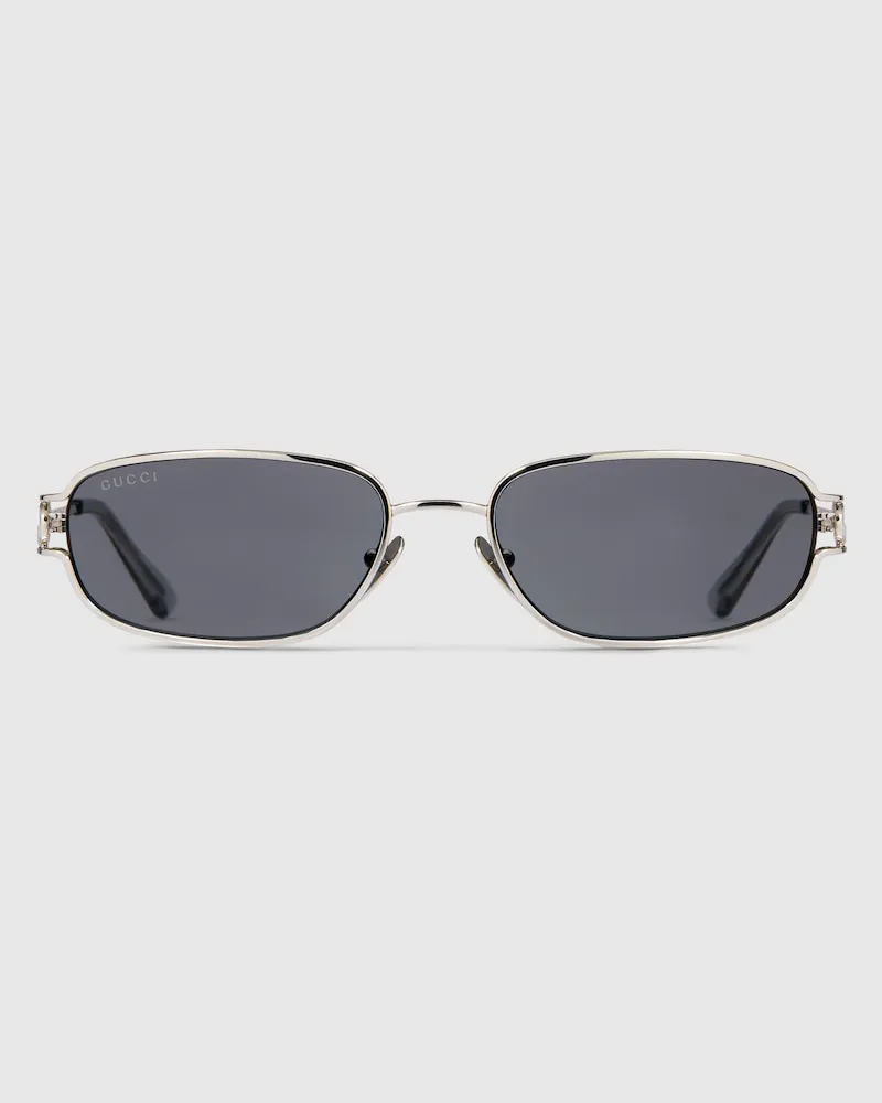 Gucci Sonnenbrille mit Rechteckigem Rahmen Silver