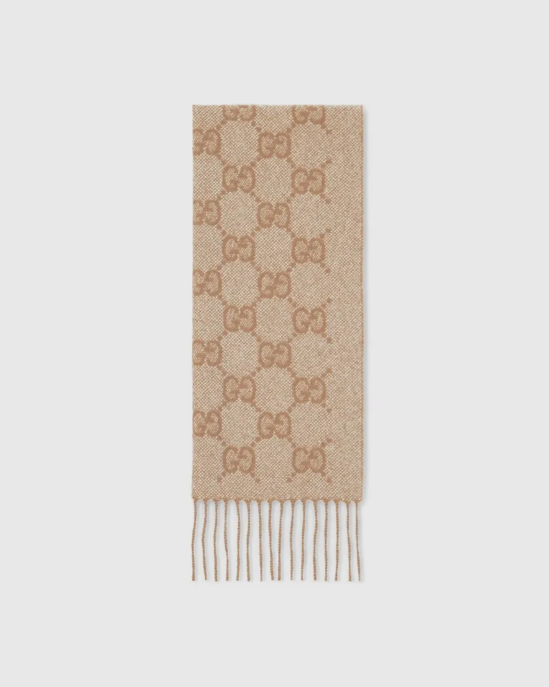 Gucci Écharpe En Lamé De Cachemire GG Blanc
