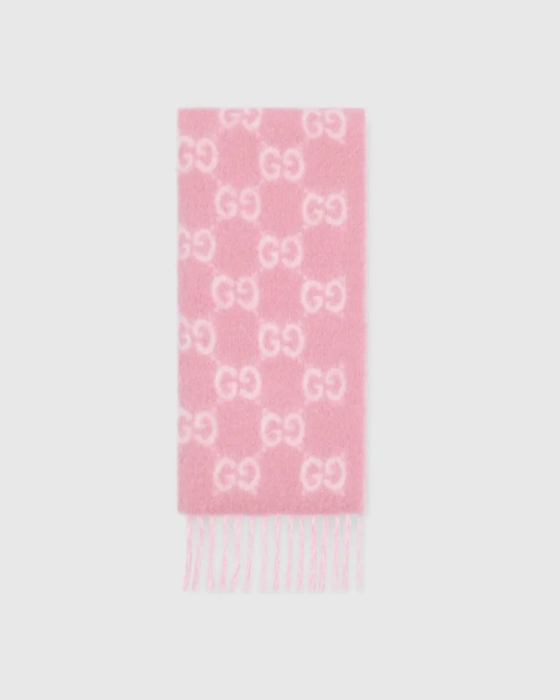 Gucci Schal aus GG Alpakawollmischung Pink