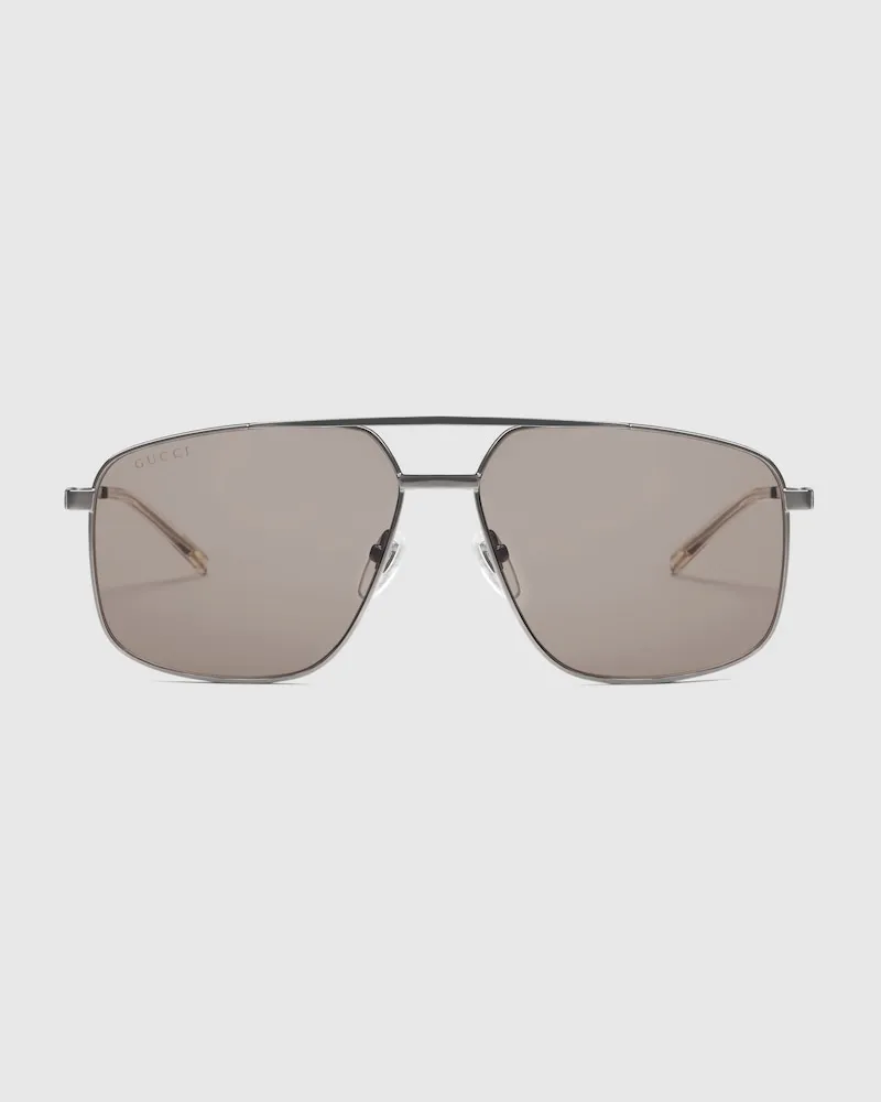 Gucci Sonnenbrille Mit Rahmen Im Navigator-Stil Grau