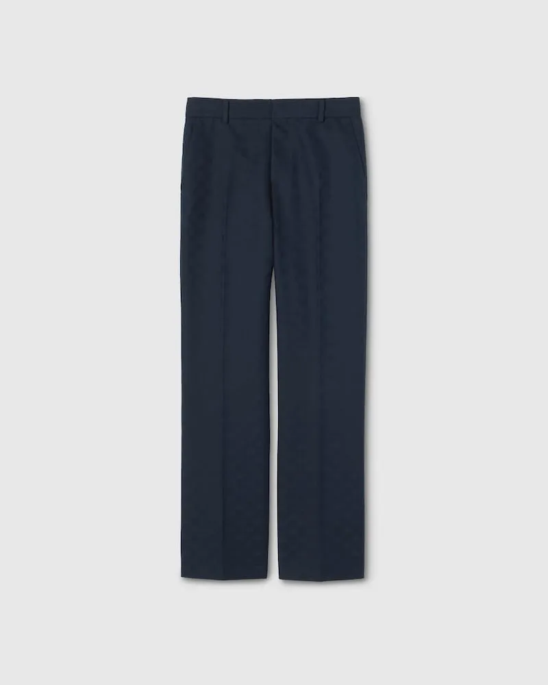 Gucci Hose aus GG Baumwollgabardine, Größe Blau