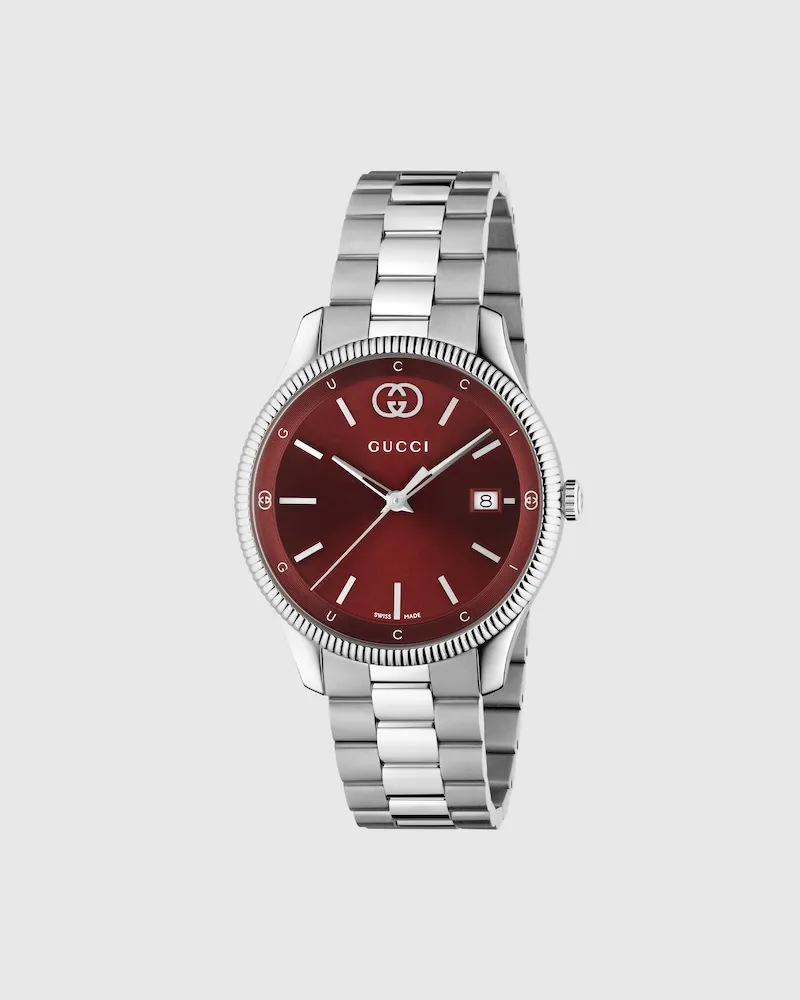 Gucci G-Timeless Uhr, 38 mm Bordeauxrot