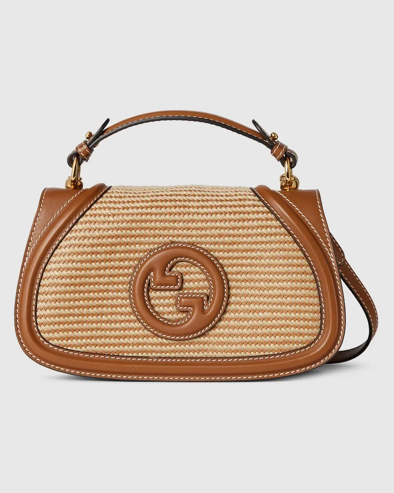 Gucci Mittelgroße, Geflochtene Blondie Henkeltasche Nude