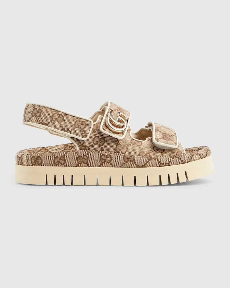 Gucci Damensandale Mit Doppel G, Größe Beige