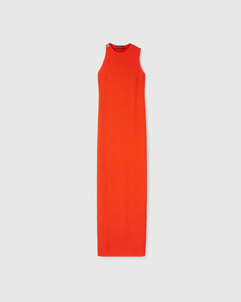 Gucci Abendkleid Mit Doppel G, Größe Orange