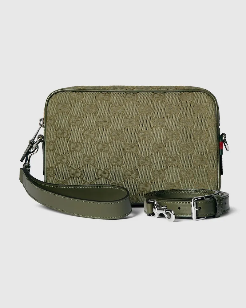 Gucci Kleine Umhängetasche aus GG Canvas Grün