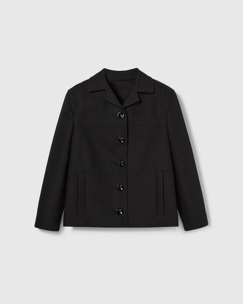 Gucci Jacke aus Baumwollgabardine Mit 3/4-Ärmel, Größe Schwarz