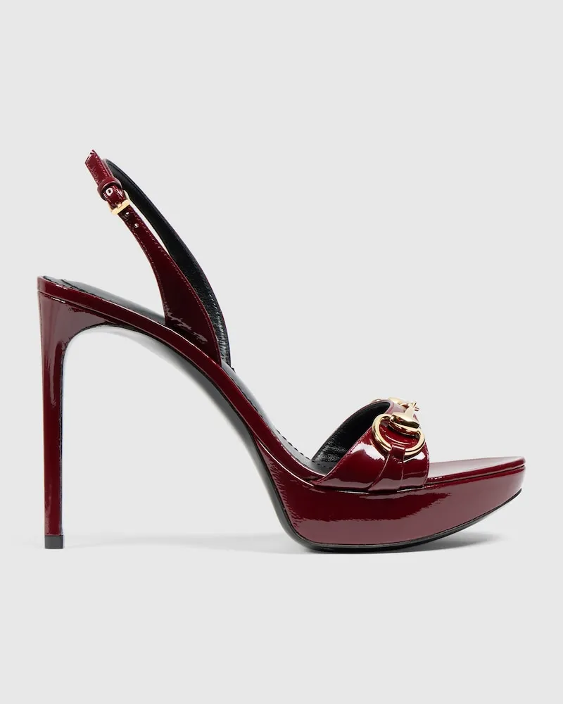 Gucci Damen Donna Sandale mit Plateausohle Bordeauxrot