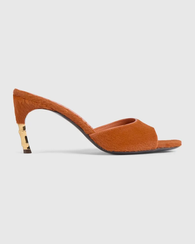 Gucci Damenpantolette mit 'Bamboo'-Motiv Orange