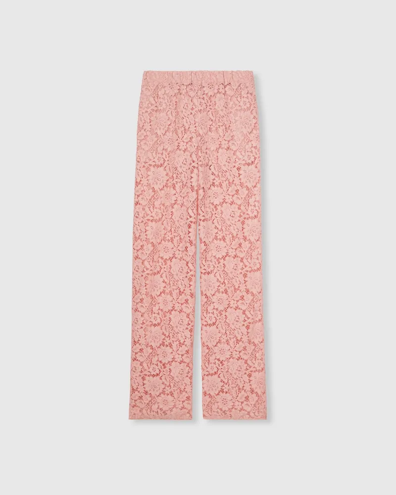 Gucci Hose aus Blumen-Spitze Mit Schriftzug, Größe Pink