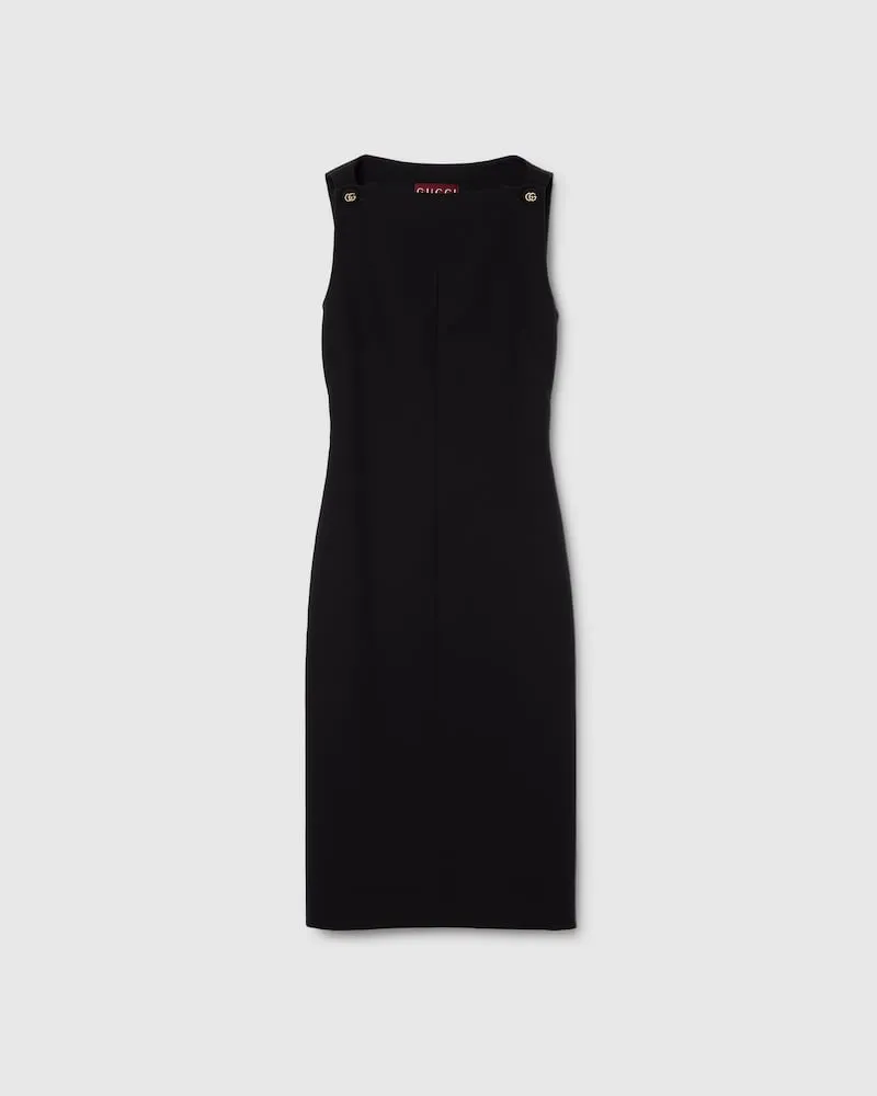 Gucci Kleid aus Baumwoll-Crêpe, Größe Schwarz