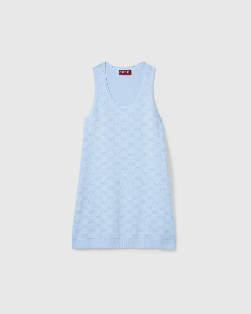 Gucci Minikleid aus GG Baumwolljacquard, Größe Blau