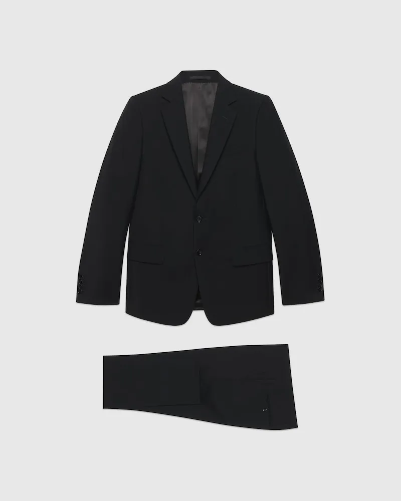 Gucci Anzug aus Mohairwolle Mit Schmaler Passform, Größe Schwarz