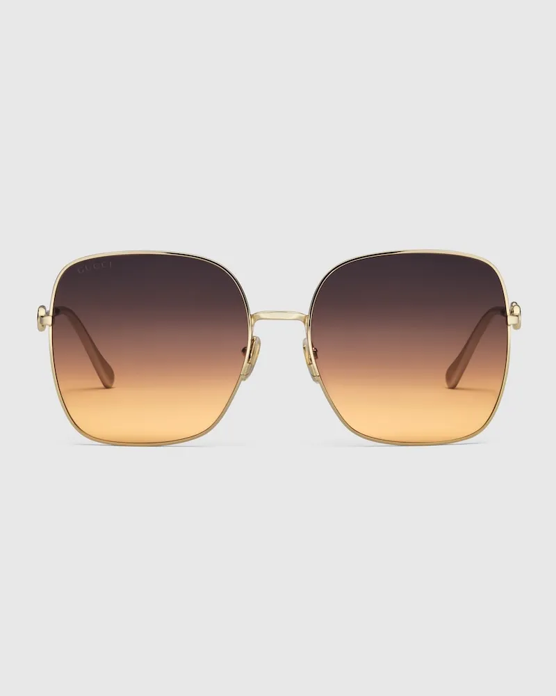 Gucci Sonnenbrille Mit Eckigem Rahmen Gold