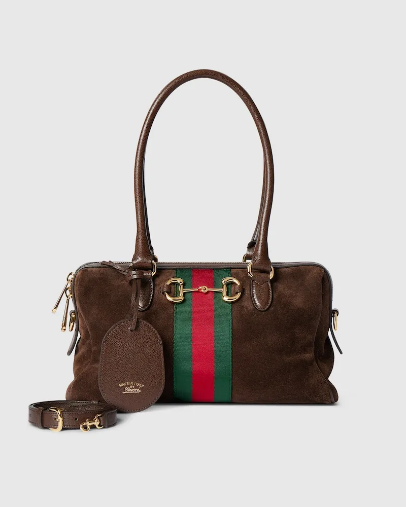 Gucci Mittelgroße Borsetto Boston Bag Braun