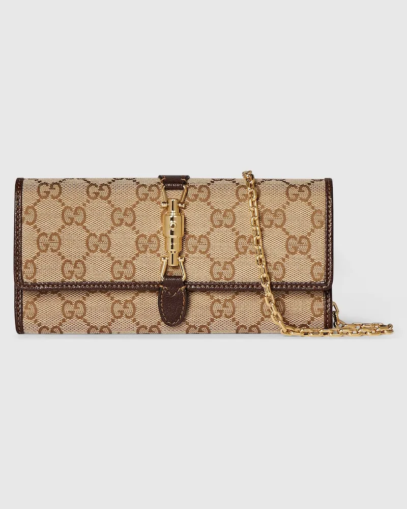 Gucci Jackie Brieftasche Mit Kettenriemen Beige