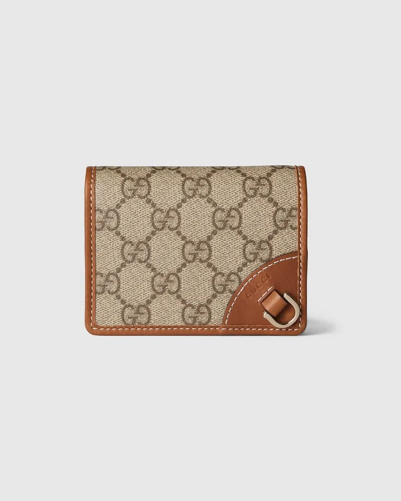 Gucci Kleine GG Emblem Brieftasche Beige