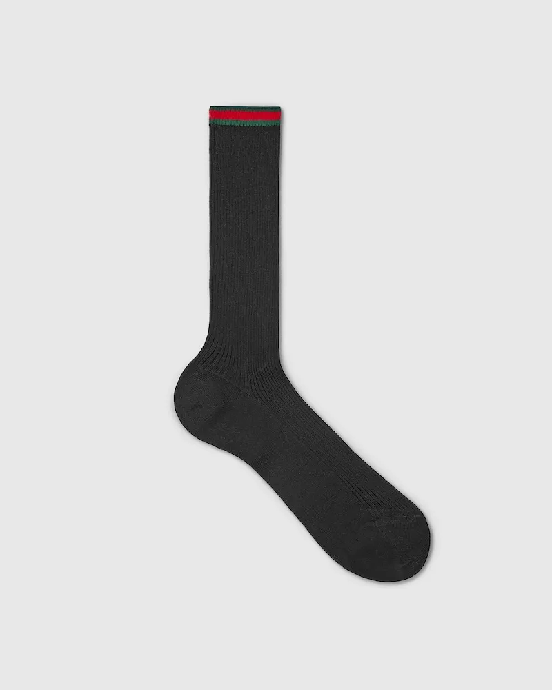 Gucci Socken aus Baumwollmischung Mit Web, Größe Schwarz