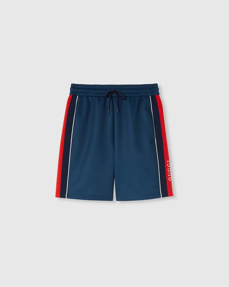 Gucci Shorts aus Neopren Mit Web, Größe Blau