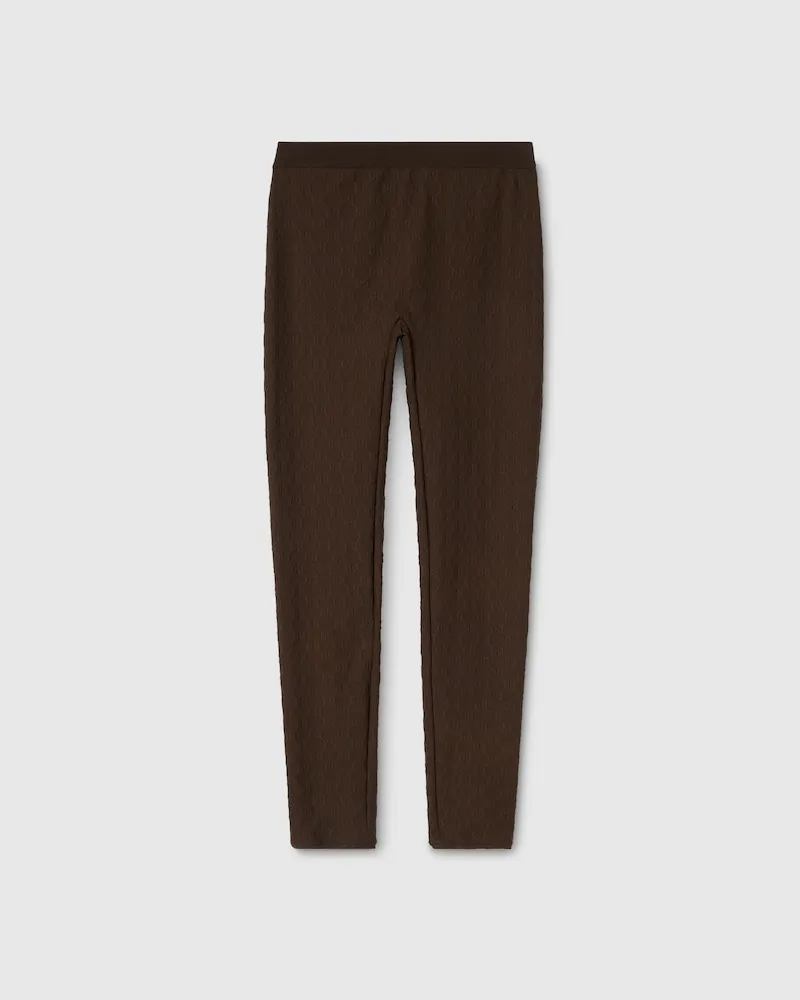 Gucci Legging À Jacquard GG En Jersey, Taille Marron