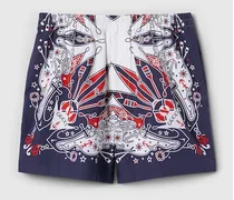 Shorts Aus Baumwolle Mit Bandana-Print