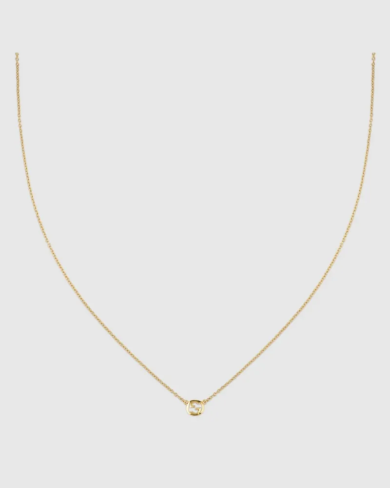 Gucci Interlocking Halskette mit Anhänger 18 Karat Gelbgold