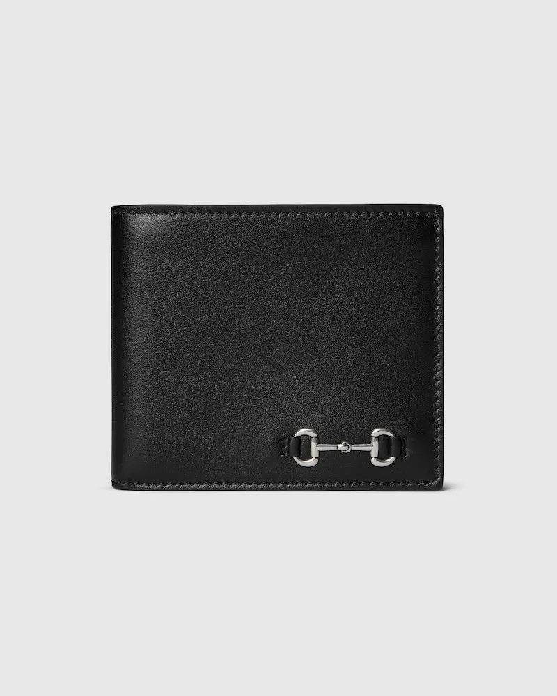 Gucci Faltbrieftasche Mit Horsebit Schwarz