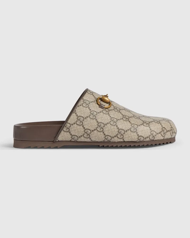 Gucci Damenslipper aus GG Supreme mit Horsebit Beige