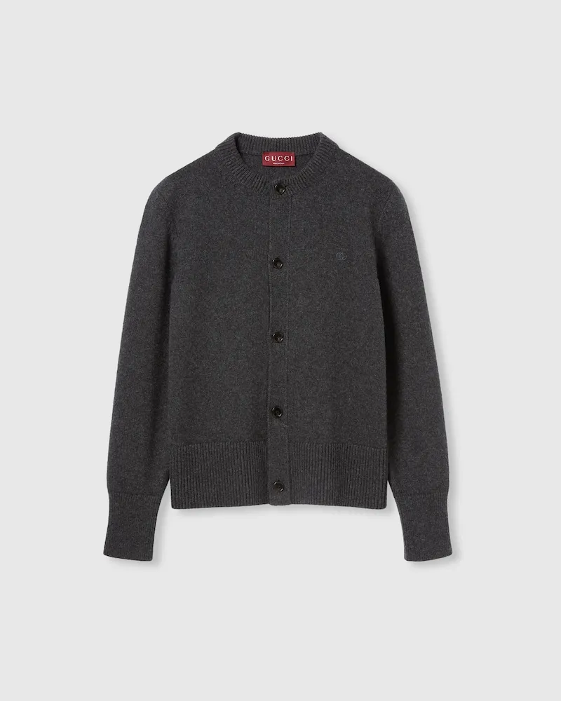 Gucci Cardigan aus Kaschmirstrick, Größe Grau