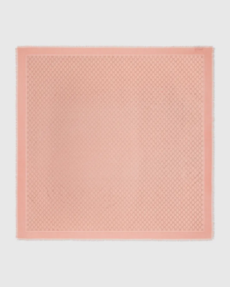 Gucci Halstuch aus Wolle Mit Laminiertem GG Motiv Pink
