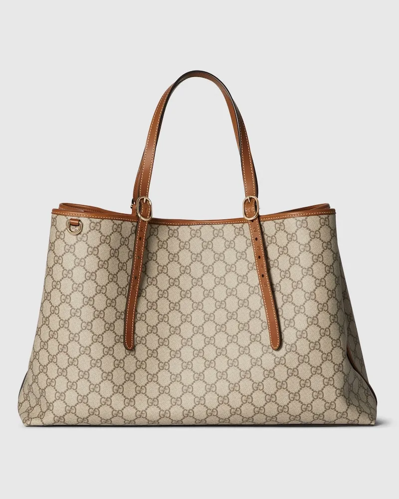 Gucci GG Emblem Maxi-Shopper Beige