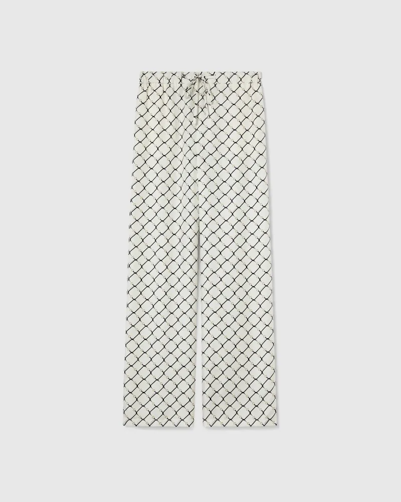 Gucci Hose aus Seidentwill Mit Print, Größe Weiß