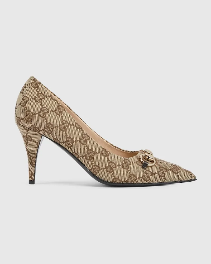 Gucci Damenpumps Mit Horsebit, Größe Beige