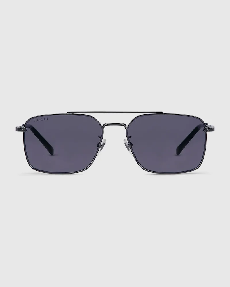 Gucci Sonnenbrille Mit Tief Sitzendem Nasensteg Silver