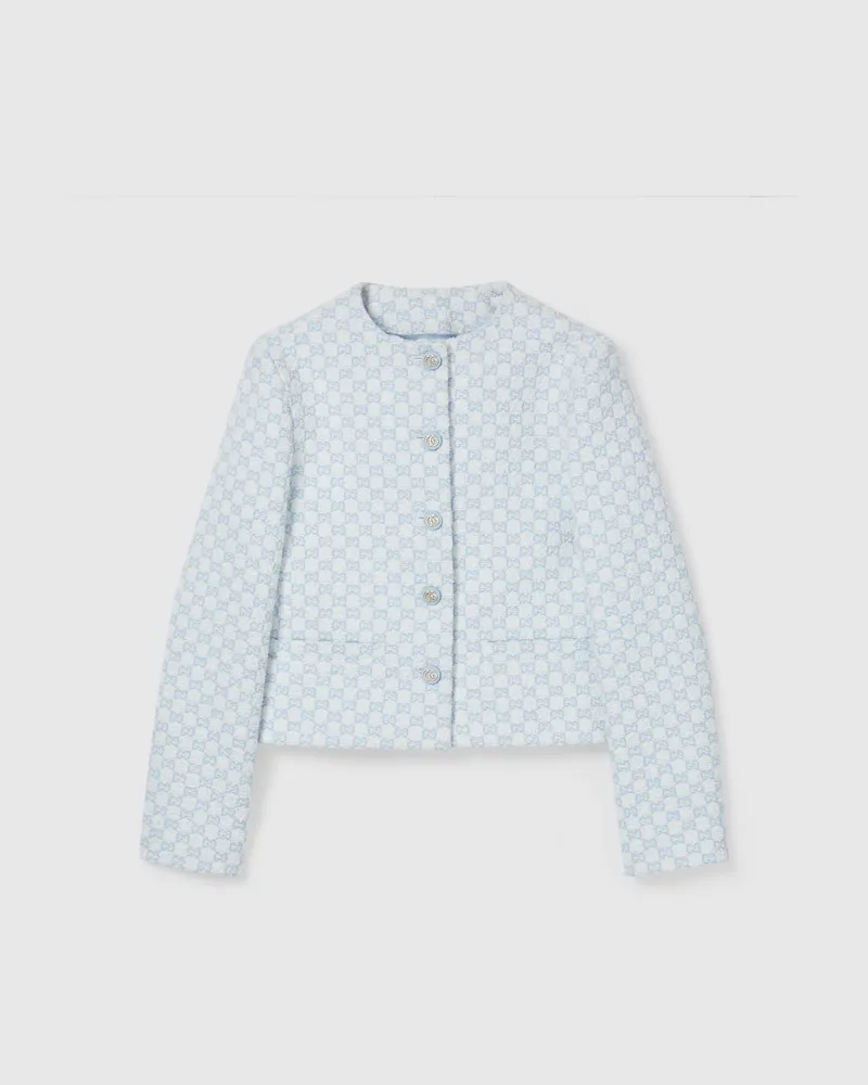 Gucci Jacke aus GG Baumwollbouclé, Größe Weiß
