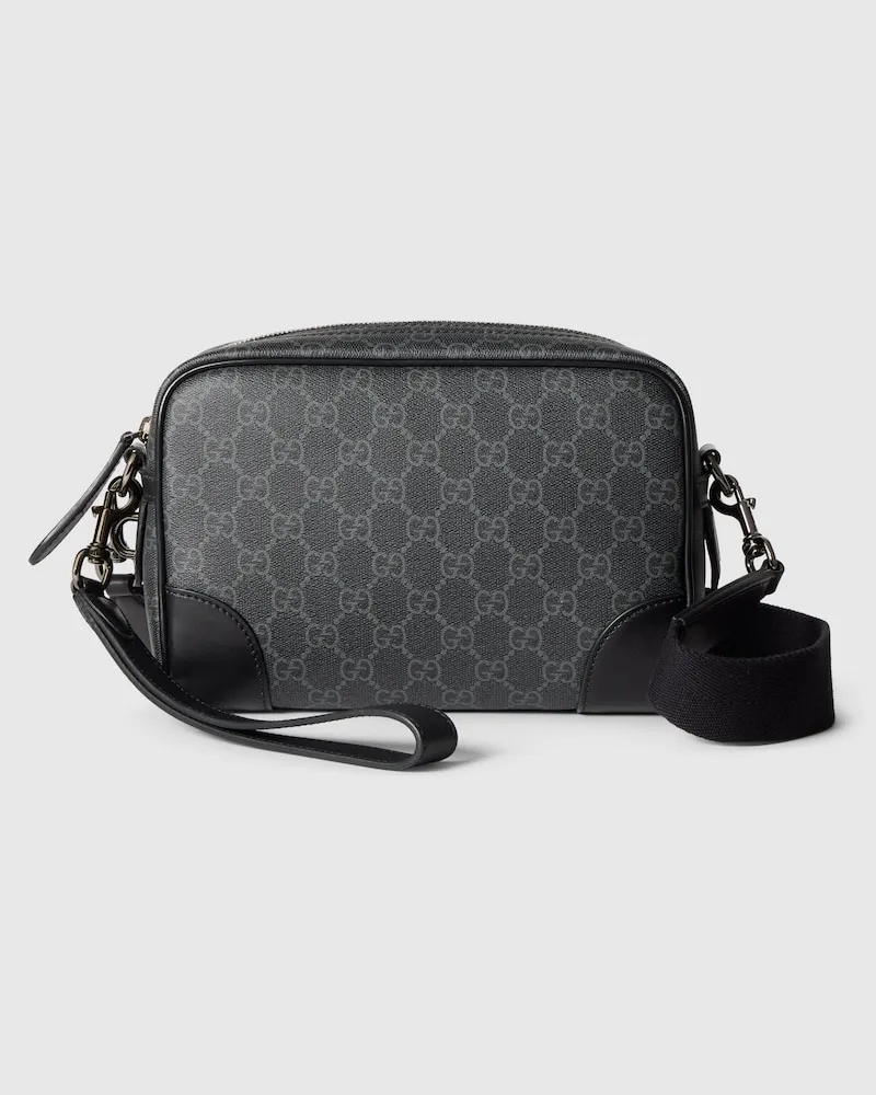Gucci Kleine GG Emblem Umhängetasche Schwarz