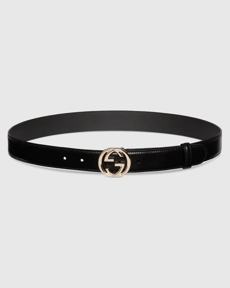 Gucci Ceinture Avec Boucle GG Enlacés, Taille 95 Noir