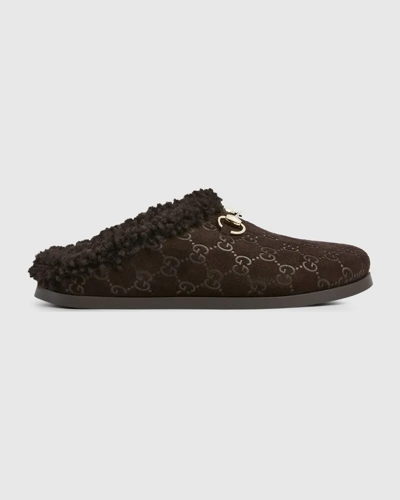 Gucci Damen-Mules Mit Horsebit, Größe Braun