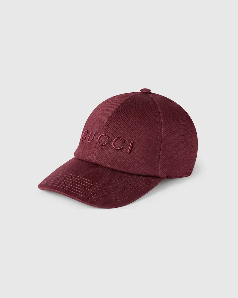Gucci Baseballkappe aus Baumwolle Mit Stickerei, Größe Rot
