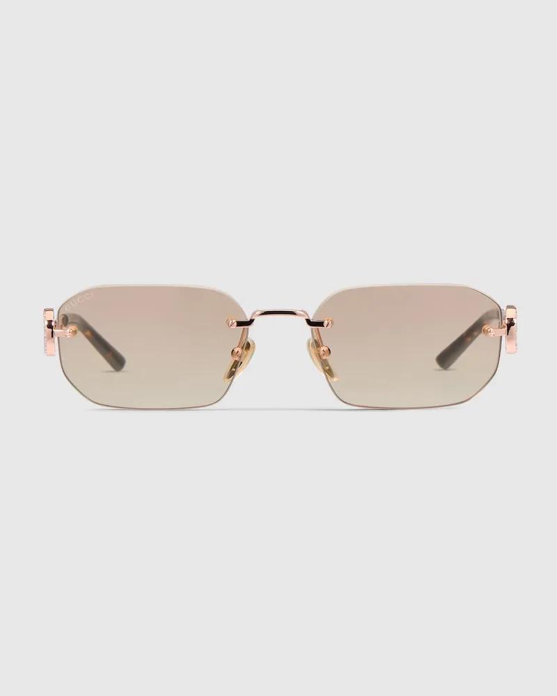 Gucci Sonnenbrille mit Rechteckigem Rahmen Gold