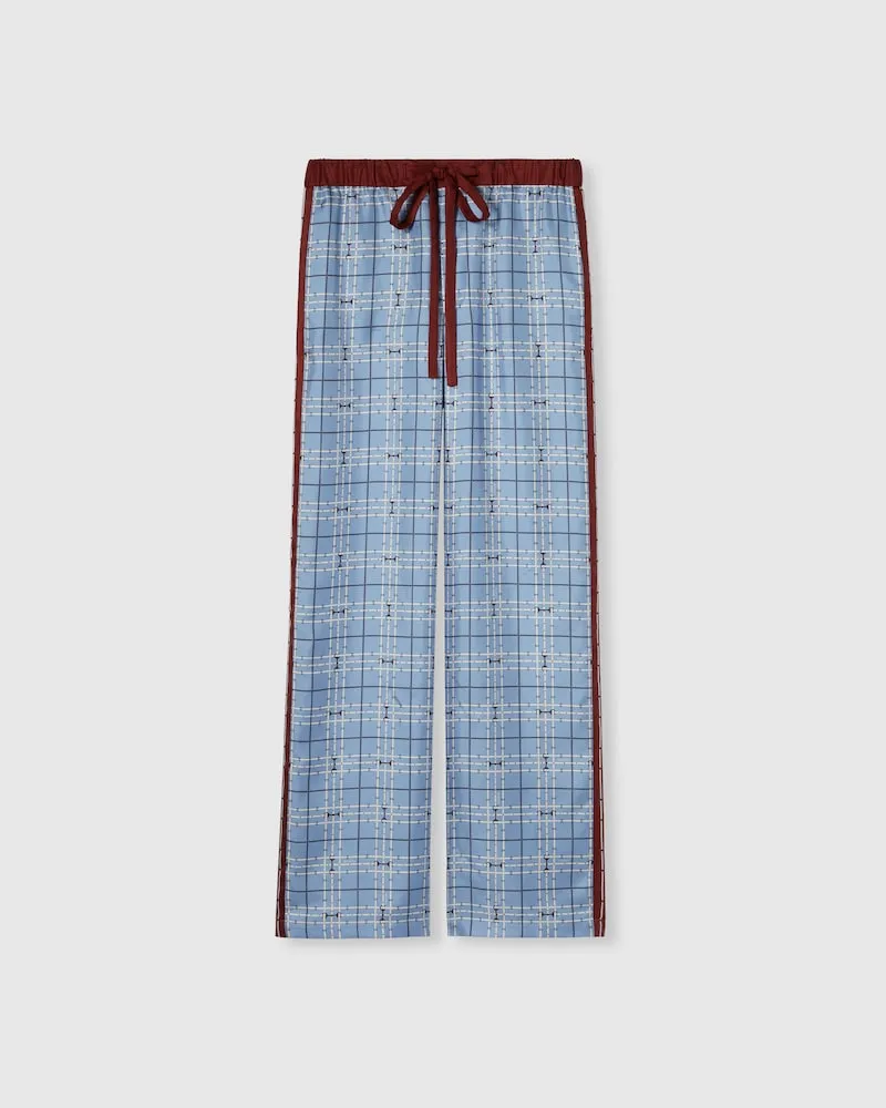 Gucci Hose aus Seidentwill Mit Print, Größe Blau