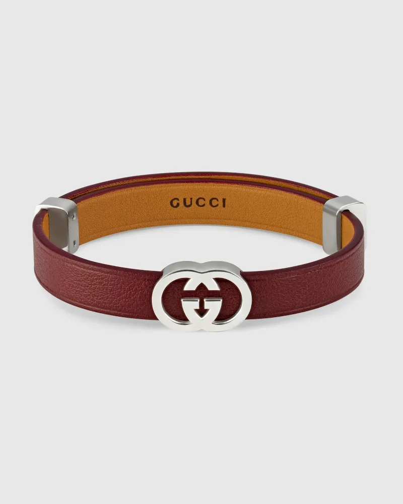 Gucci Interlocking Armband aus Leder Undefined