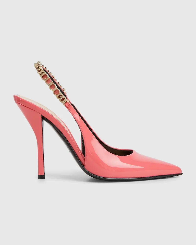 Gucci Signoria Pumps Mit Fersenriemchen, Größe Pink