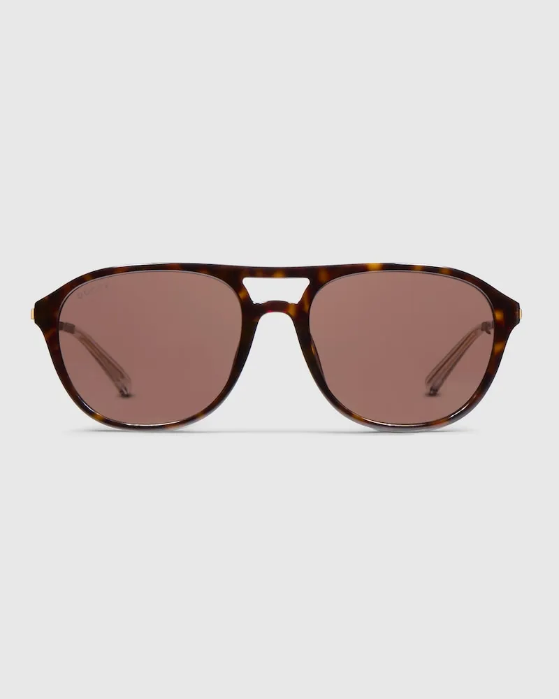 Gucci Sonnenbrille mit Spezieller Navigator-Form Und Tief Sitzendem Nasensteg Braun