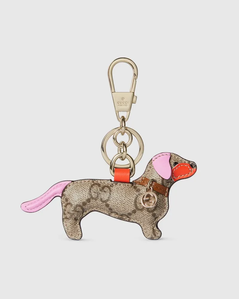 Gucci Taschenanhänger In Hundeform Beige