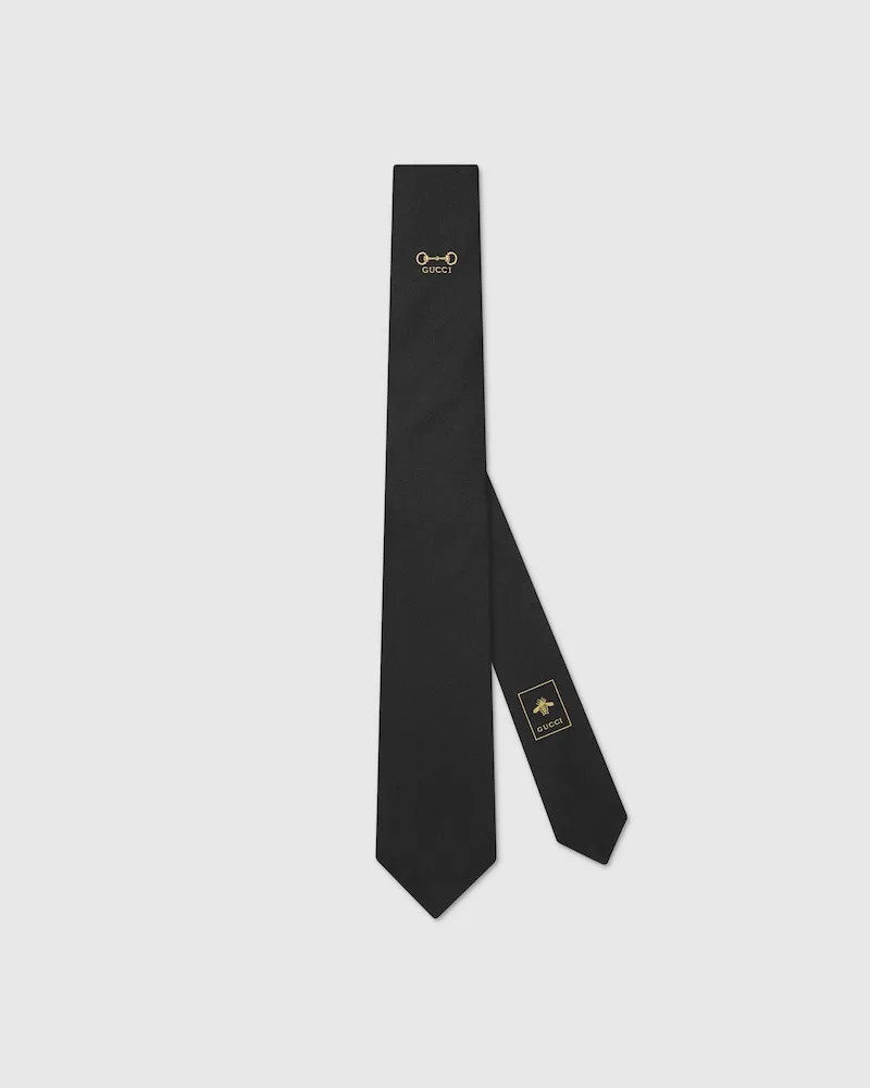 Gucci Krawatte aus Seidenjacquard Schwarz