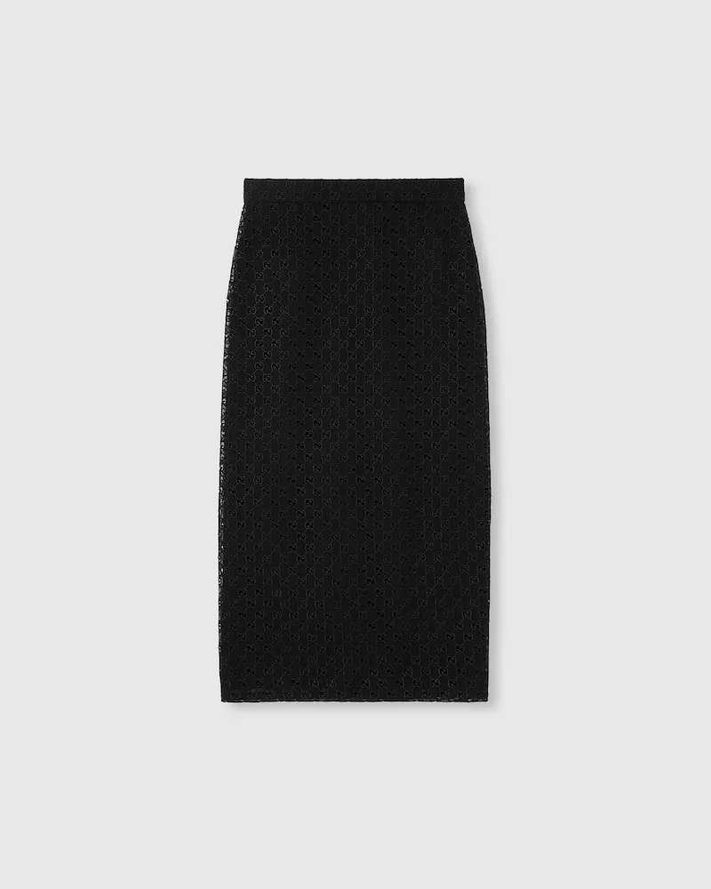 Gucci Rock aus GG Makramee, Größe Schwarz